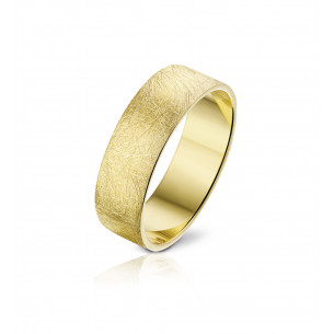 Brushed wedding ring in gold - Angeli Di Bosca