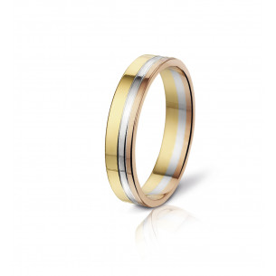Gold three-colored wedding ring - Angeli Di Bosca