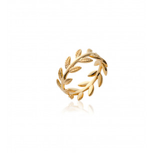 Gold-plated laurel leaf ring - Bijoux Privés Discovery
