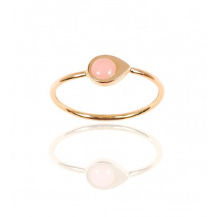 Simple ring in gold and 4mm cabochon - Be Jewels!