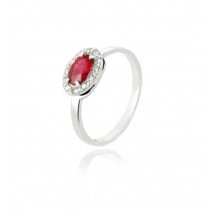 Women's ring in ruby and diamonds - Be Jewels