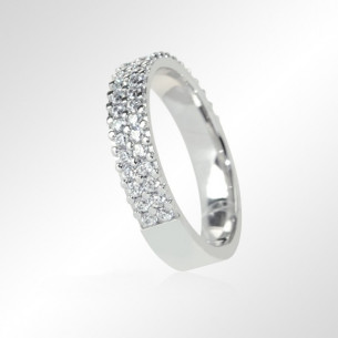 wedding ring in white gold 18 carats / half eternity diamonds - aï shiteru