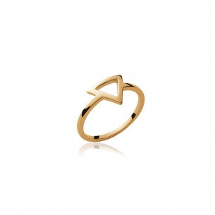Triangle gold plated ring - Bijoux Privés Discovery
