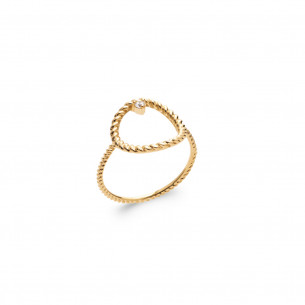 Yellow gold plated woman ring ELSA - Bijoux Privés Discovery