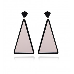 Triangle Earrings black and pink - 2017 Collection - Poli Joias 