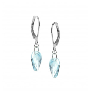 White gold earrings and blue topaz - BeJewels