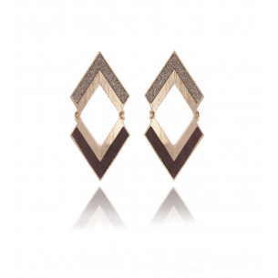 Pendant earrings diamond shaped - Poli Joias