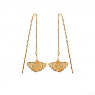 Gold-plated or silver-plated Ginkgo leaf earrings - Bijoux Privés Discovery