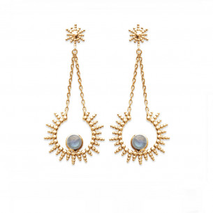 Pendant earrings "Sunshine" gold or silver plated - Bijoux Privés Discovery