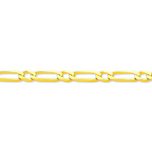 Bracelet maille alternée, 18 cm, or jaune 18 carats - ONE KISS 