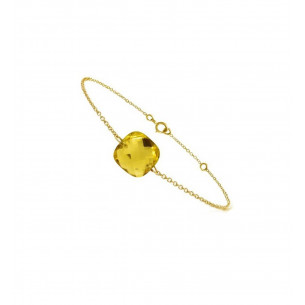 Bracelet chain yellow gold and citrine  - BeJewels