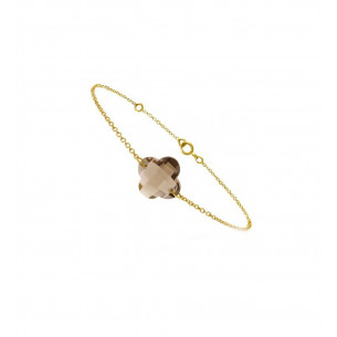 Yellow gold 18 carats and smoky quartz bracelet - BeJewels