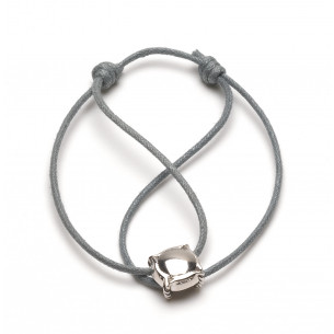 Cord bracelet / White silver "Mini Champ" - Virginie Carpentier