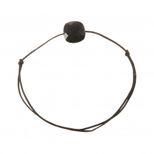 Black cord bracelet Onyx - Tikopia