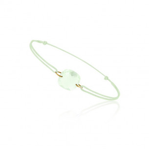 Green Cord Bracelet with Green Cushion Quartz - Be Jewels!
