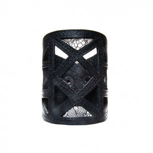 Black cuff bracelet with lace - Sev Sevad 