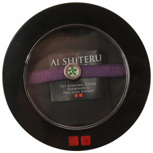 Aï Shiteru "Deep Green Tsavorite Kisses" Stretchme Bracelet In 925 Solid Silver 