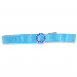 Silver stretchme bracelet for woman with blue zircons - Ai Shiteru 