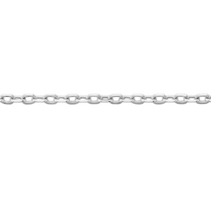 ONE KISS - Chaîne maille forçat diamantée 50 cm, or gris 18 carats