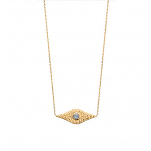 Silver or gold plated necklace "Yuma" with Labradorite stone - Bijoux Privés Discovery