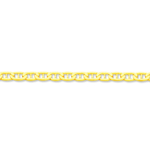 Chaîne maille marine battue, 45 cm, or Jaune 18 carats - ONE KISS 