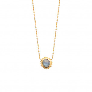 Gold plated necklace or silver "Lisa" and Labradorite stone - Bijoux Privés Discovery