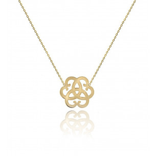 Necklace gold chain and pattern in18K Yellow Gold - Be Jewels! 
