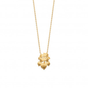 Yellow gold plated leaf necklace "Izaura" - Bijoux Privés Discovery