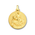 ONEKISS - Médaille St Christophe - 18mm - Or Jaune 18k 2,4g