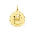 ONEKISS - Médaille Vierge auréolée, Or jaune 18k