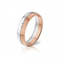 Two-colour white gold and pink wedding ring - Angeli Di Bosca