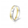 Two colored and modern wedding ring in gold and diamond - Angeli Di Bosca