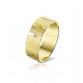 Streaked modern wedding ring in Gold with diamonds- Angeli Di Bosca