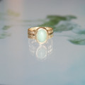 Gold plated and aventurine ring "Andrea" - Bijoux Privés Discovery