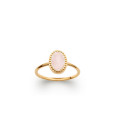Gold plated ring "Emma" with pink quartz - Bijoux Privés Discovery