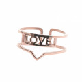 Steel ring with engraved the inscription Love  - Paloma jewelry