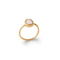 Gold plated ring "Emma" with pink quartz - Bijoux Privés Discovery