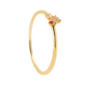 Yellow gold plated fantasy ring ROSE BLUSH - PD Paola