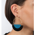 Fancy blue and black earrings with plated gold - 2017 Collection - Poli Joias