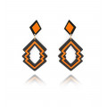 Fancy earrings - orange and black - Collection 2017 - Poli Joias