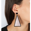 Triangle Earrings black and pink - 2017 Collection - Poli Joias