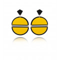 Round fancy earrings - black and yellow - Poli Joias