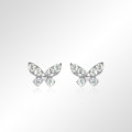 earrings "butterfly" in white gold 18 carats and 12 diamonds - Aï Shiteru