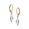 Earrings yellow gold round amethysts - BeJewels