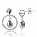 Women earrings black pearl - Tikopia