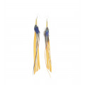 Earrings feather in yellow leather - Ruby Feathers France