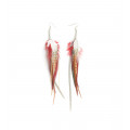 Earrings orange feather - Ruby Feathers France