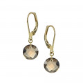 Earrings yellow gold 18K with smoked quartz - BeJewels