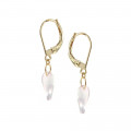 Earrings yellow gold 18K in pink quartz - BeJewels