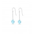 Earrings white gold and blue topaze - BeJewels